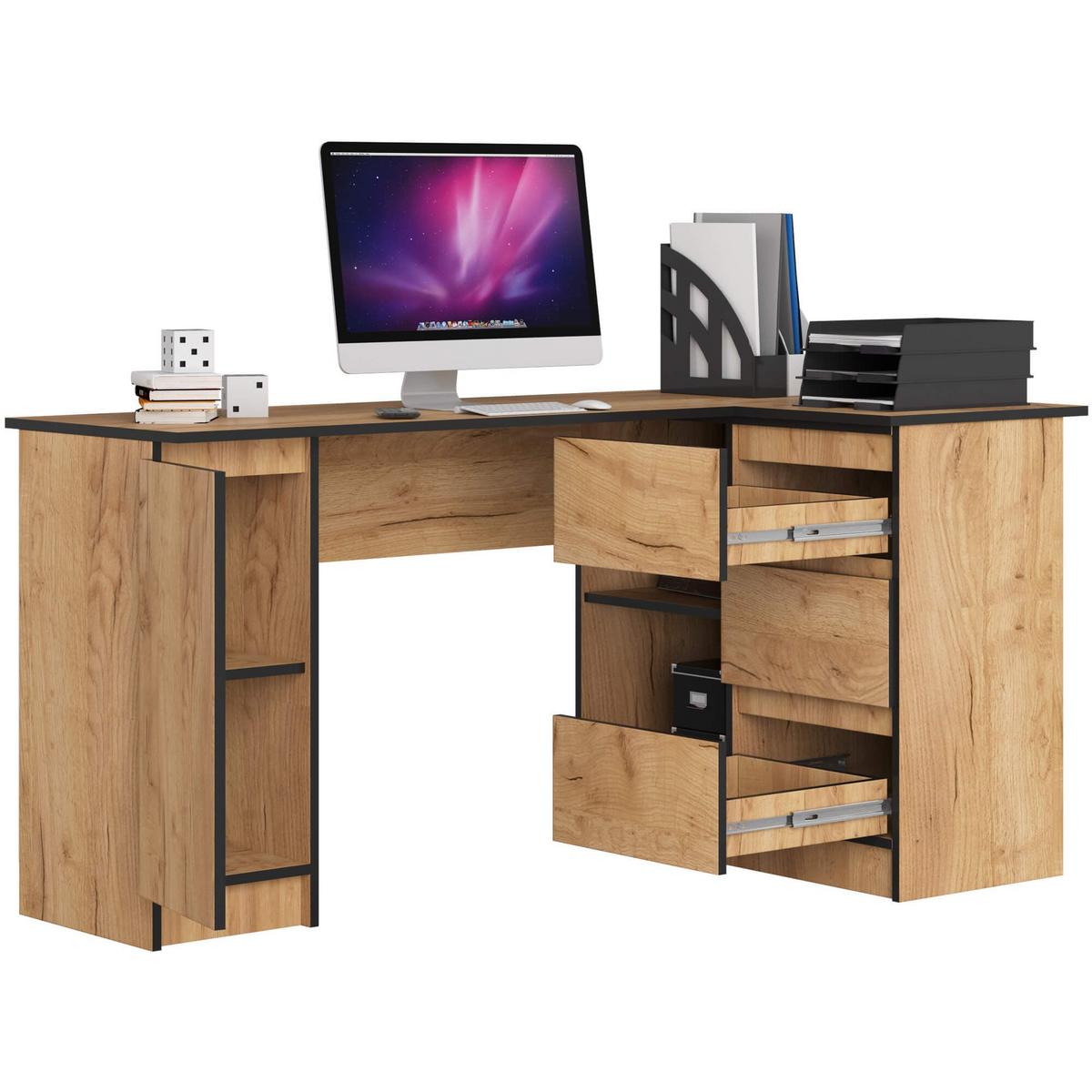 SCHREIBTISCH Eiche Craft 77/155/85 - Eiche San Remo, Holzwerkstoff (135/50/77cm) - RAUMHIRSCH FURNITURE