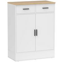 KOMMODE mit Stauraum, 2 Schubladen, verstellbar, Weiß - Multicolor/Schwarz, Holzwerkstoff (35/90.3/68.6cm) - HOMCOM