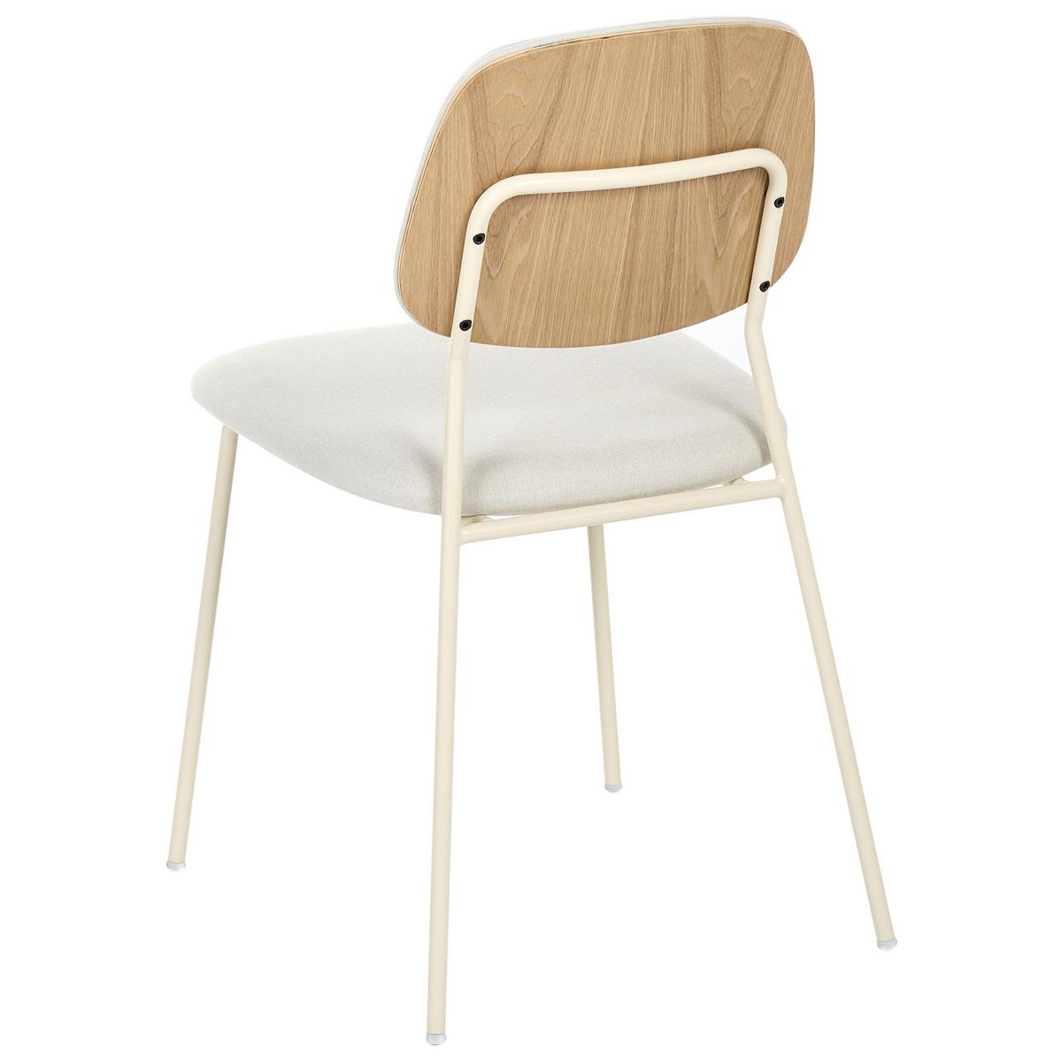 ESSZIMMERSTUHL 4er Set Stoff Cremeweiß Riley - Beige/Weiß, Textil/Metall (48/83/52cm) - Beliani