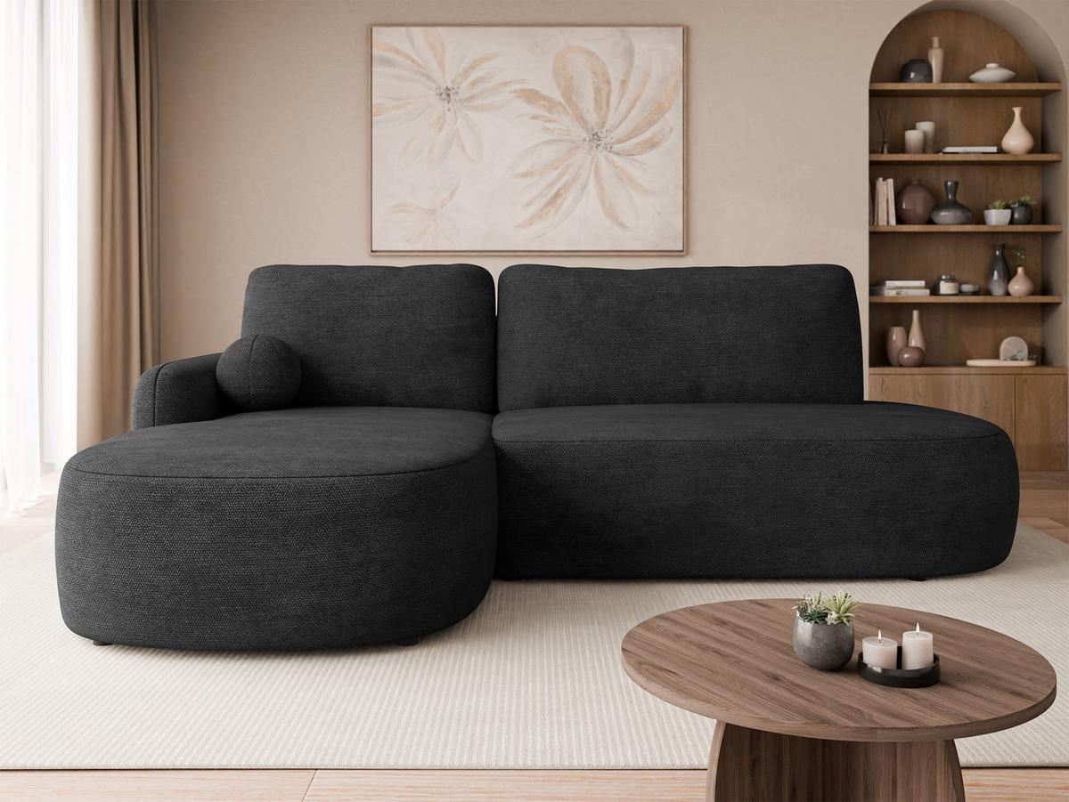 ECKSOFA Loridu O, Seite: Links - Anthrazit/Schwarz, Holz/Kunststoff (274/174cm) - MIRJAN24