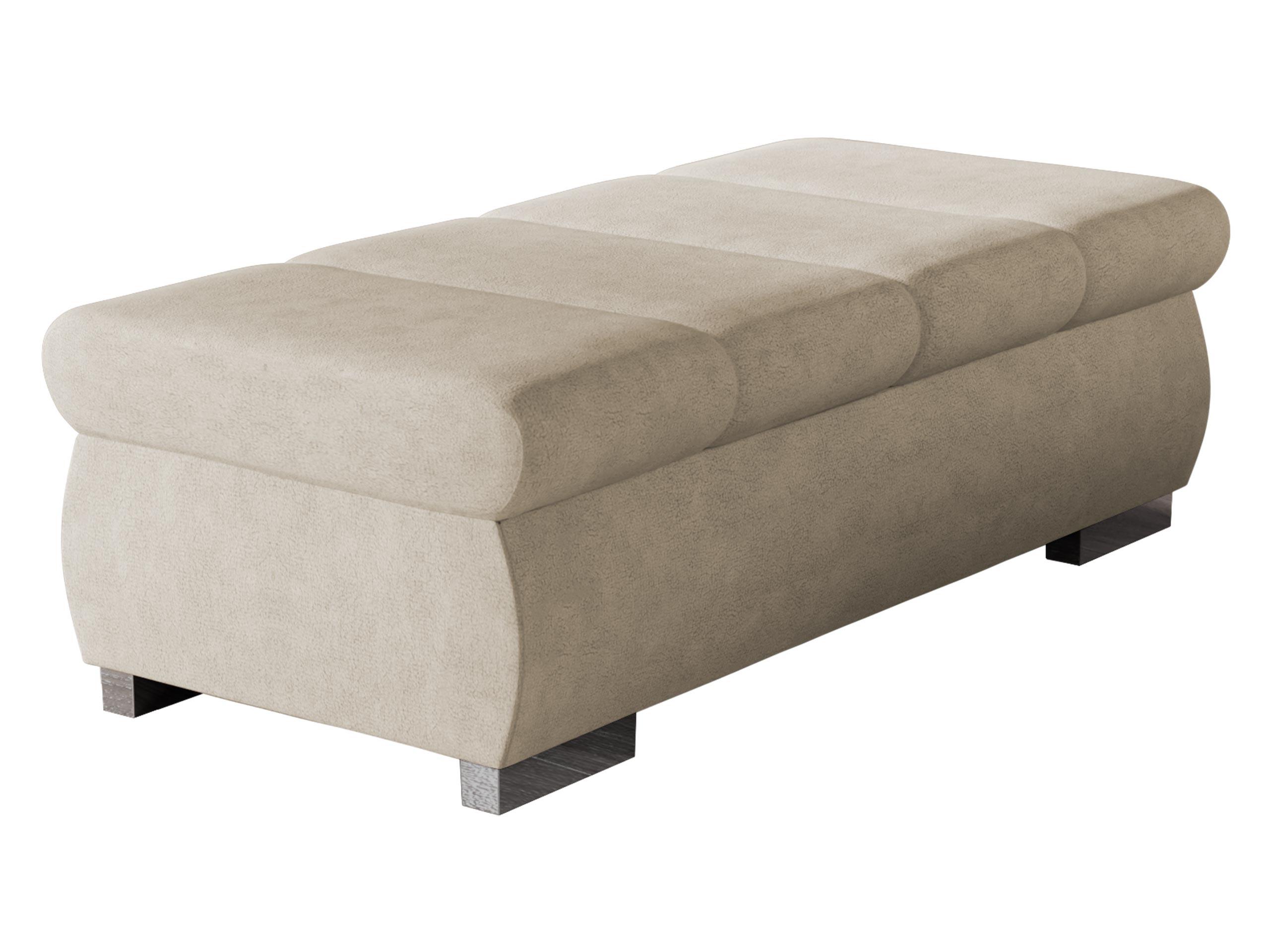 POLSTERHOCKER Bangkok Groß - Beige/Silberfarben, Holz/Kunststoff (120/39/60cm) - MIRJAN24