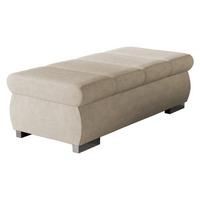 POLSTERHOCKER Bangkok Groß - Beige/Silberfarben, Holz/Kunststoff (120/39/60cm) - MIRJAN24