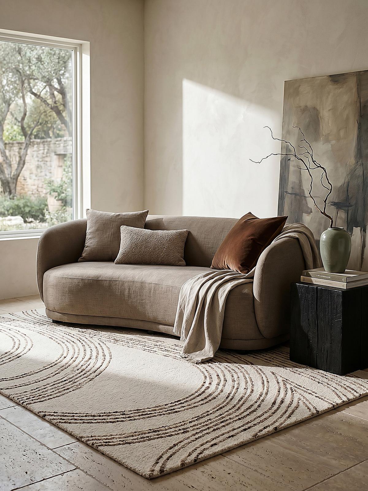 WOLLTEPPICH HUMBER, abstrakt, Natur-Braun, 80 x 150 cm - Beige, Textil (150/80cm) - KADIMA DESIGN