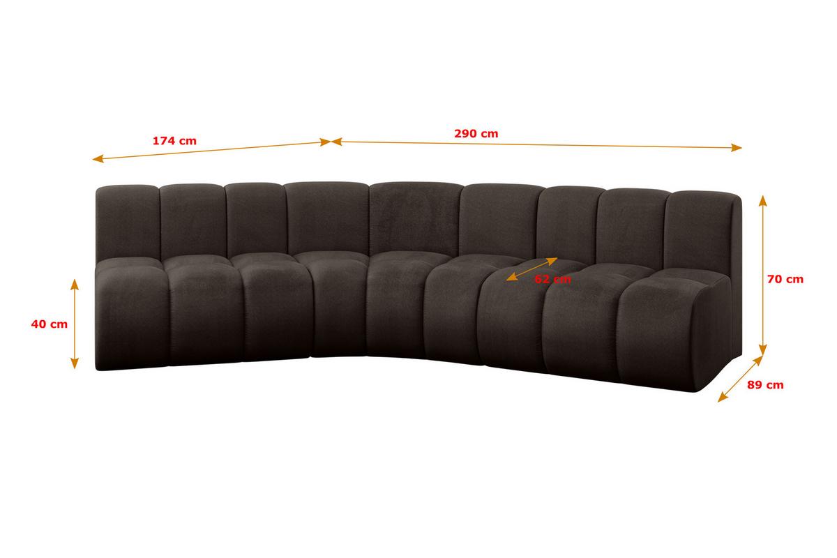 ECKSOFA modulares Sofa Montra-L1 - 290x174x70 cm Braun - Braun, Holzwerkstoff/Textil (290/174cm) - ALTDECOR