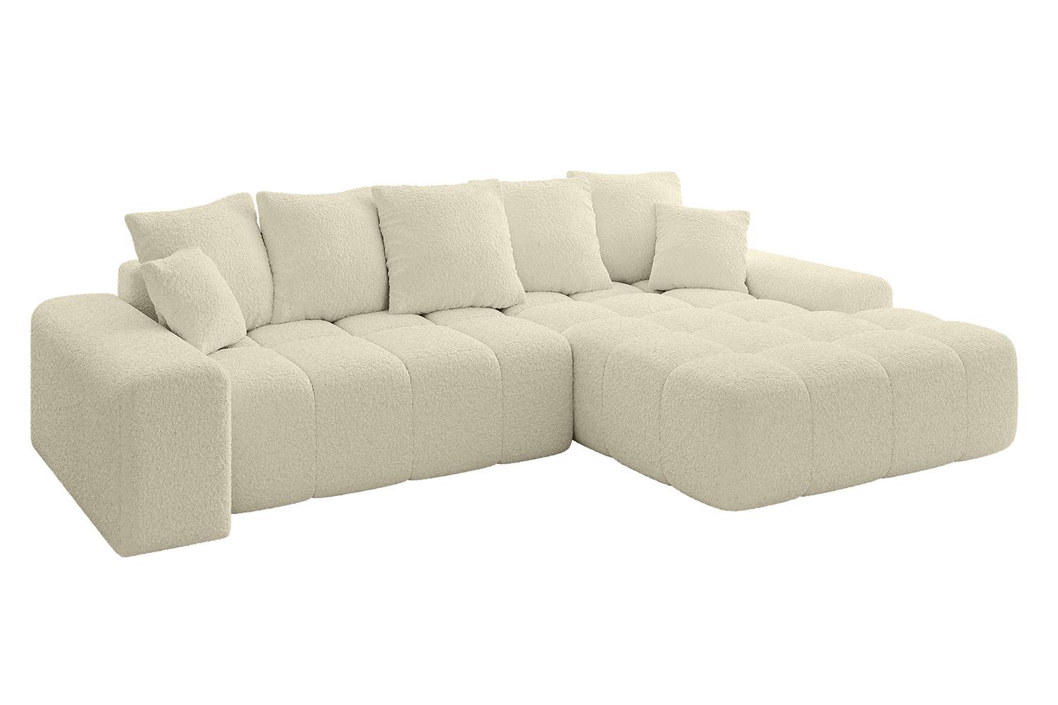 ECKSOFA Ottomane Rechts ENSI-L - 267x164x69 cm Creme - Hellbraun/Creme, Holzwerkstoff/Kunststoff (164/267cm) - ALTDECOR