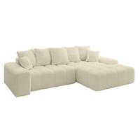 ECKSOFA Ottomane Rechts ENSI-L - 267x164x69 cm Creme - Hellbraun/Creme, Holzwerkstoff/Kunststoff (164/267cm) - ALTDECOR