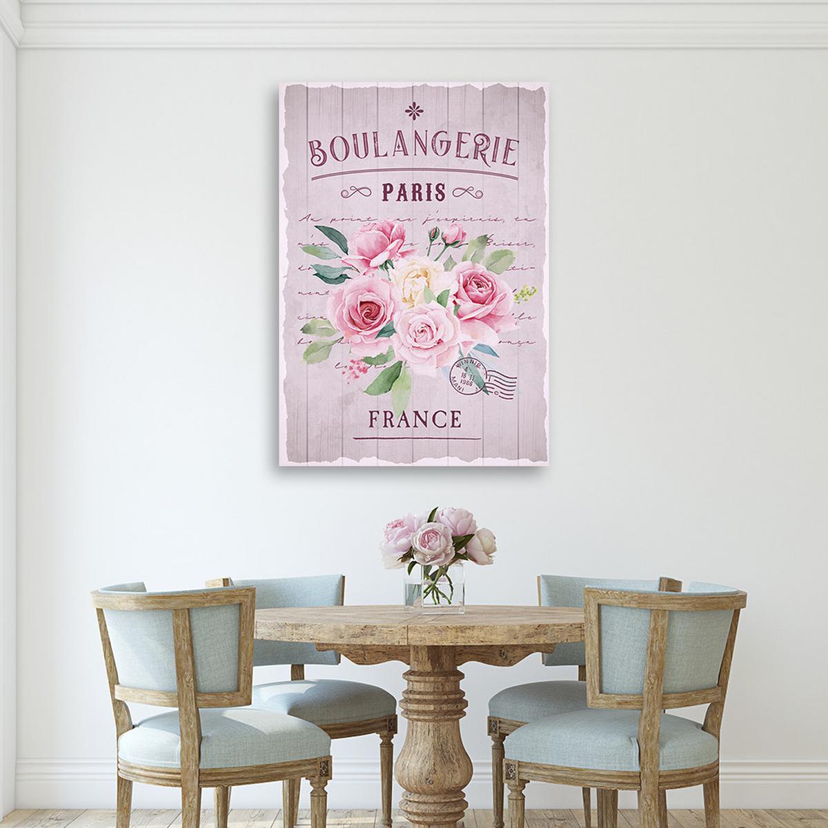 WANDBILD vintage rosenstrauß - Pink, Textil (40/60cm) - Feeby