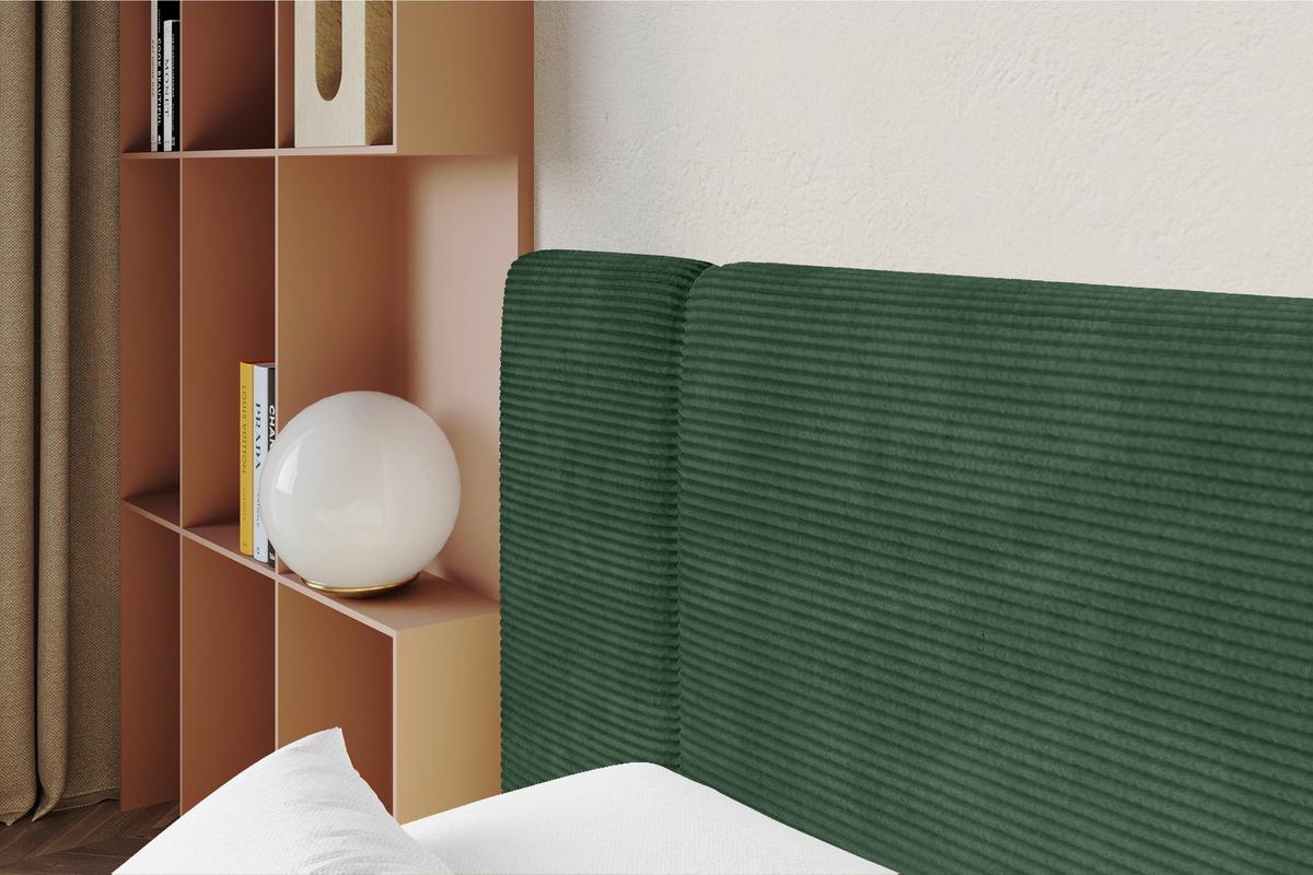 POLSTERBETT mit Bettkasten, Fußteil und Lattenrost, Boxbett ohne Matratze - NILO-Z 140x200 Grün - Grün, Holzwerkstoff/Textil (140/200cm) - ALTDECOR