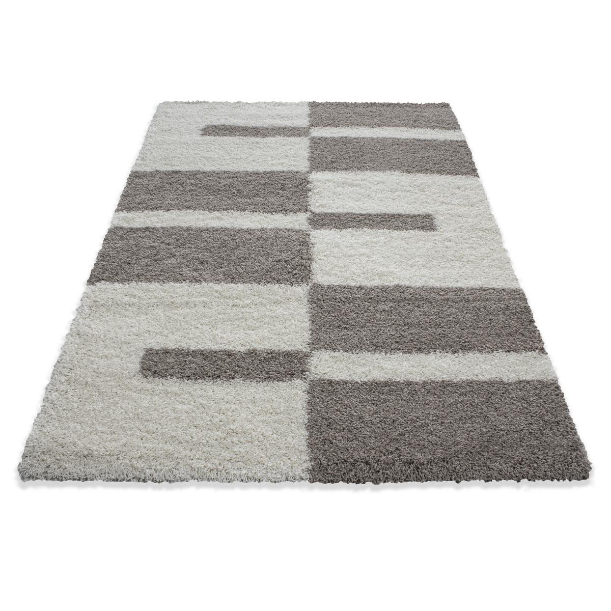 HOCHFLORTEPPICH WERFEN, kariert, Beige, 120 x 170 cm - Beige, Textil (170/120cm) - KADIMA DESIGN