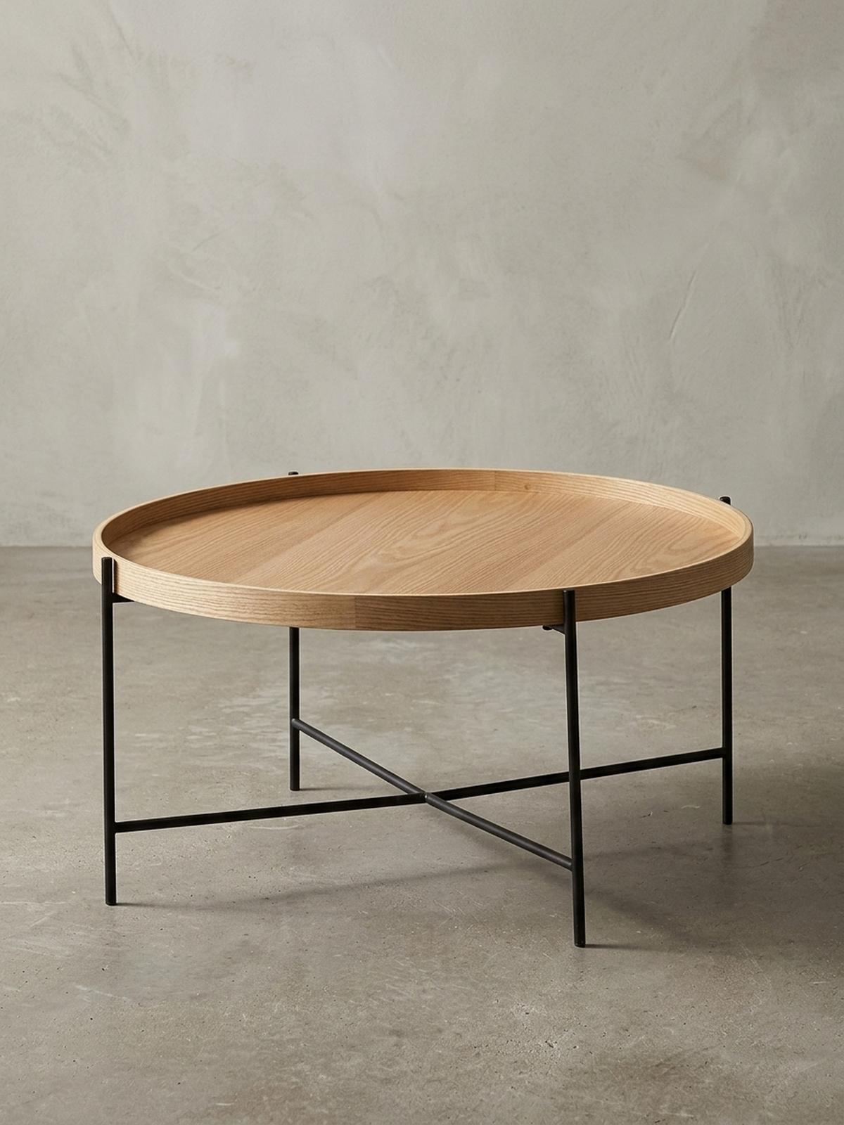 COUCHTISCH Eichenholz Furnier mit stabilem Metallgestell, Modernes zeitloses Design - Schwarz/Braun, Holz/Metall (78/78/40cm) - KADIMA DESIGN