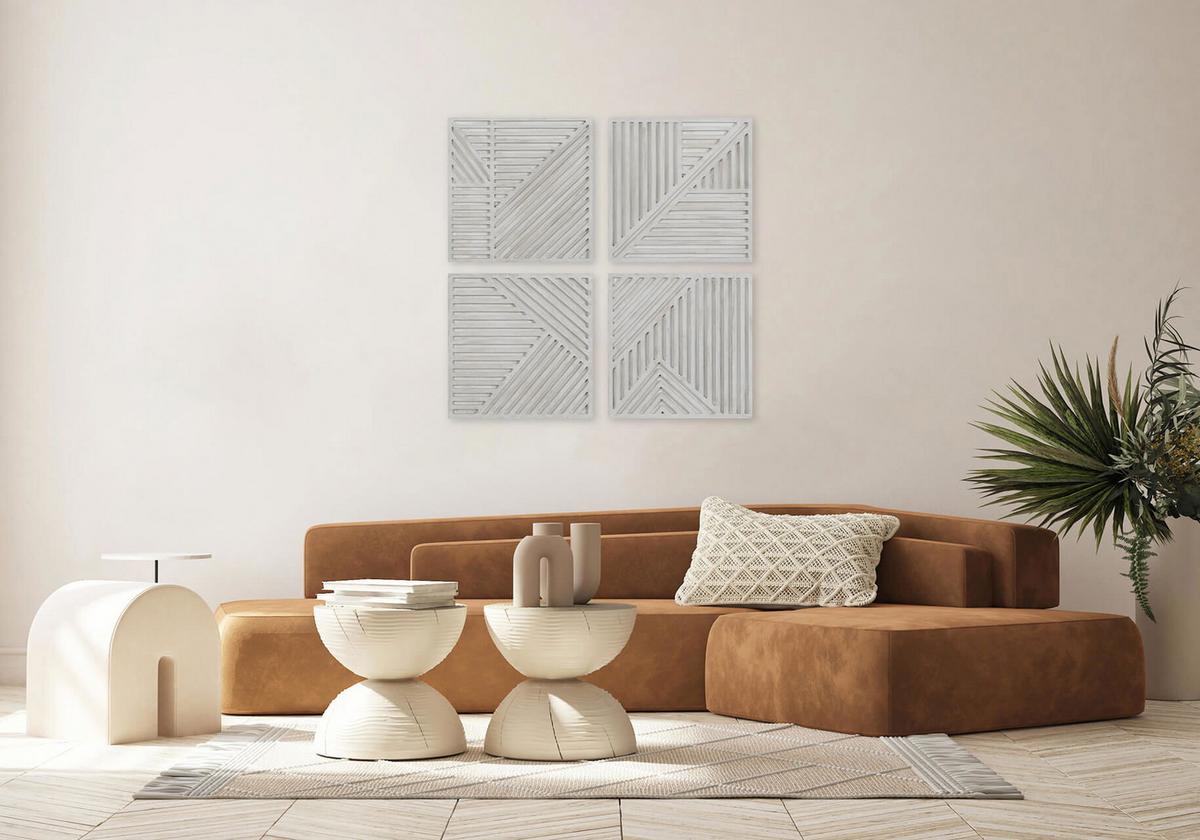 HOLZBILD Grau 100/100 cm - Grau, Holz (8/100cm) - KUNSTLOFT