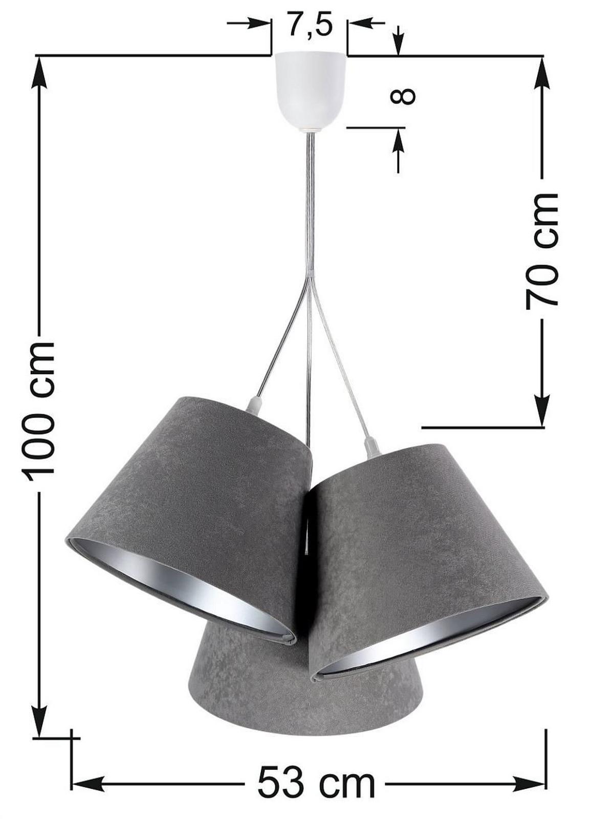 HÄNGELEUCHTE Grau 26/19 cm - Silberfarben, Kunststoff (26/0.8/19cm) - ONZENO