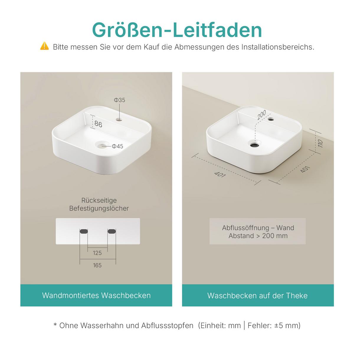 WASCHBECKEN Keramik Weiß Ø40 / 11 cm - Weiß, Keramik (40.1/11/40.1cm) - EMKE