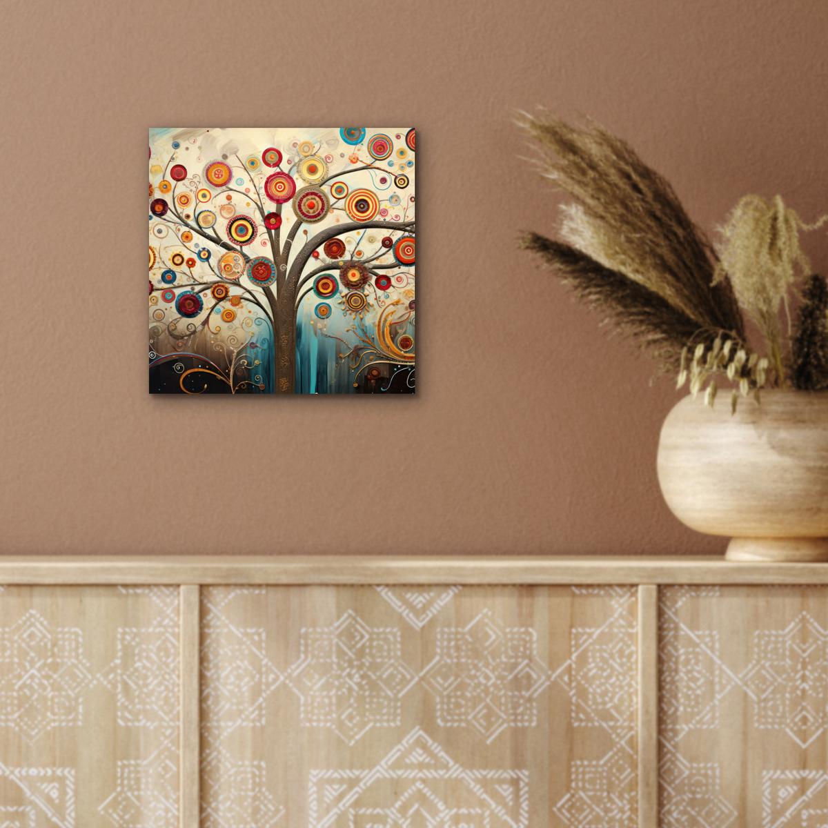 METALLBILD Baum - Baum des Lebens - Farbe 20x20 cm - Braun, Metall (20/20cm) - MuchoWow