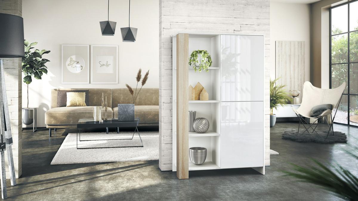 HIGHBOARD Canto Eiche sägerau - Eiche San Remo, Holzwerkstoff (95/151.5/36cm) - Vladon