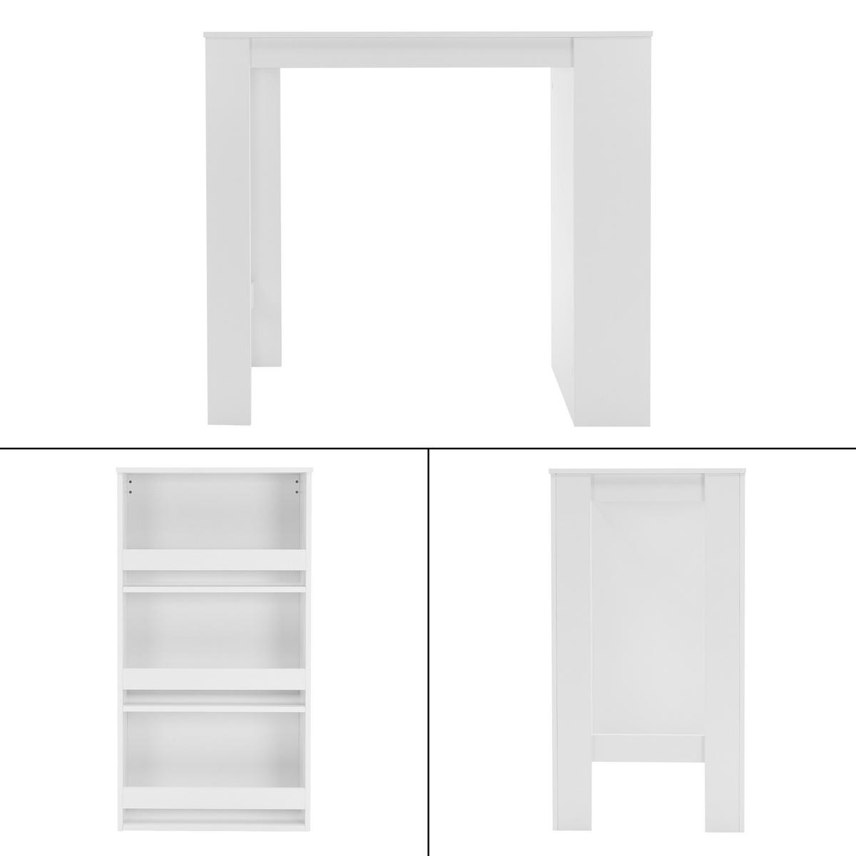 BARTISCH 117 x 106 x 57 cm Weiß - Weiß, Holzwerkstoff (117/57/106cm) - ML-DESIGN