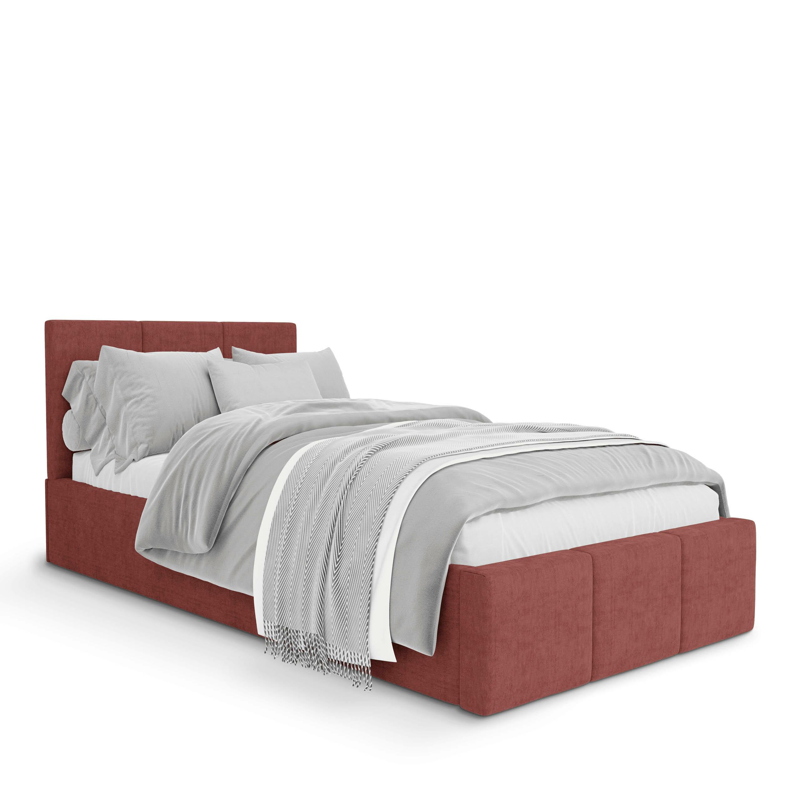 POLSTERBETT für Schlafzimmer Bett mit Stauraum Altrosa 90x200 - Altrosa, Holzwerkstoff/Metall (90/200cm) - Muralo