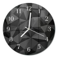 WANDUHR aus Glas Ø30 cm - 3D-Muster - Schwarz, Glas (30/30/0.4cm) - TULUP