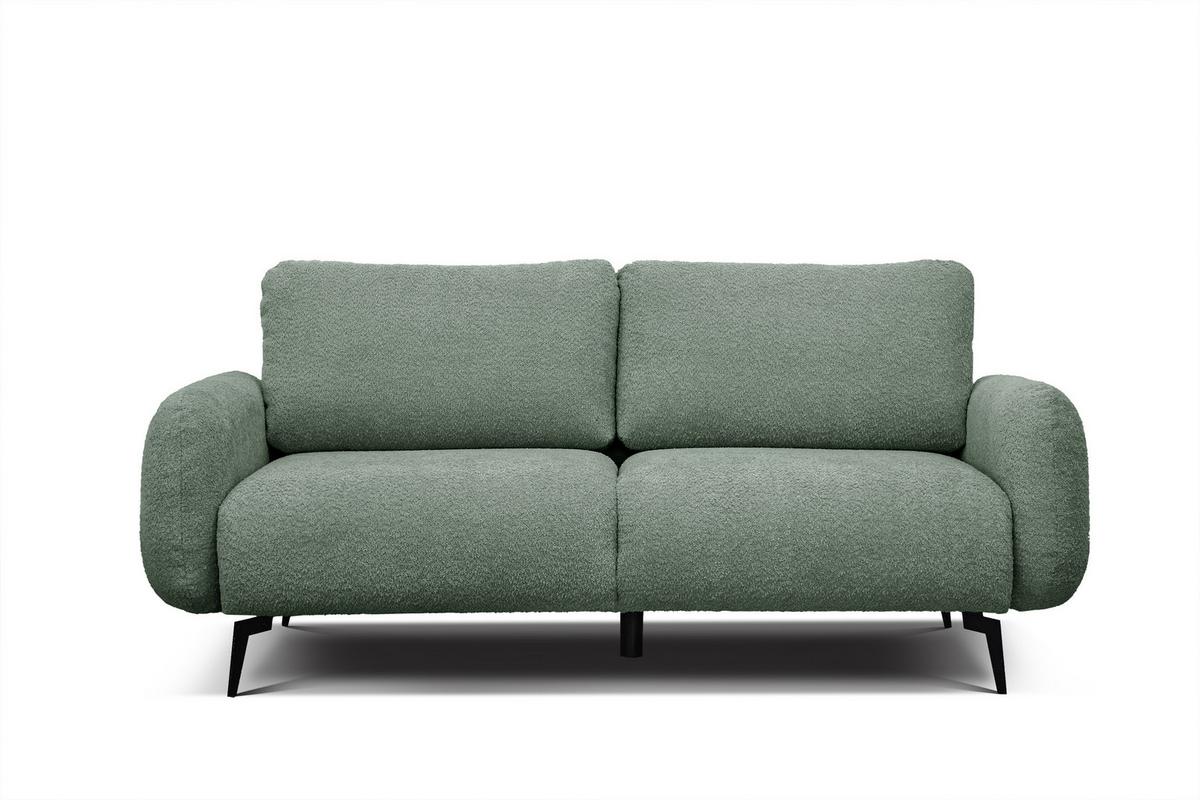 SOFA FEBE 3-Sitzer, salbeigrün - Salbeigrün/Schwarz, Holz/Textil (190/82/96cm) - Wozimo