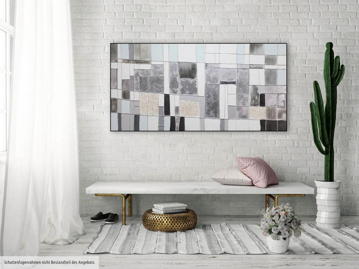 ACRYLBILD HANDGEMALT 120/60 cm - Grau, Holz/Textil (120/60cm) - KUNSTLOFT