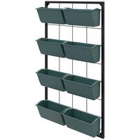 PFLANZENTREPPE, Blumenregal für Garten, Dunkelgrün, 52,5 x 14 x 90 cm - Schwarz, Metall (14/90/52.5cm) - Outsunny