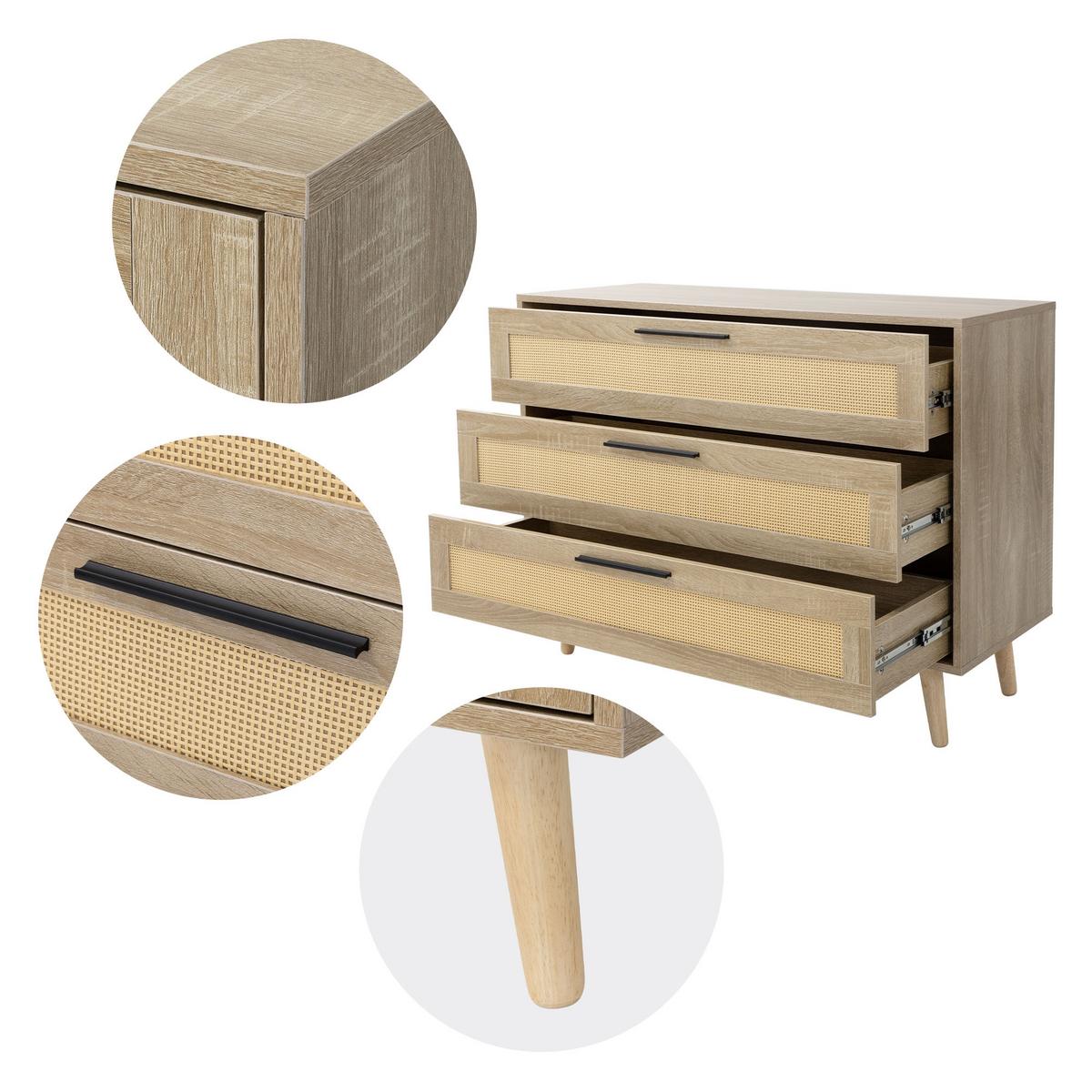 KOMMODE 100x77x40 cm Eiche-Optik - Beige, Holzwerkstoff (100/77/40cm) - ML-DESIGN