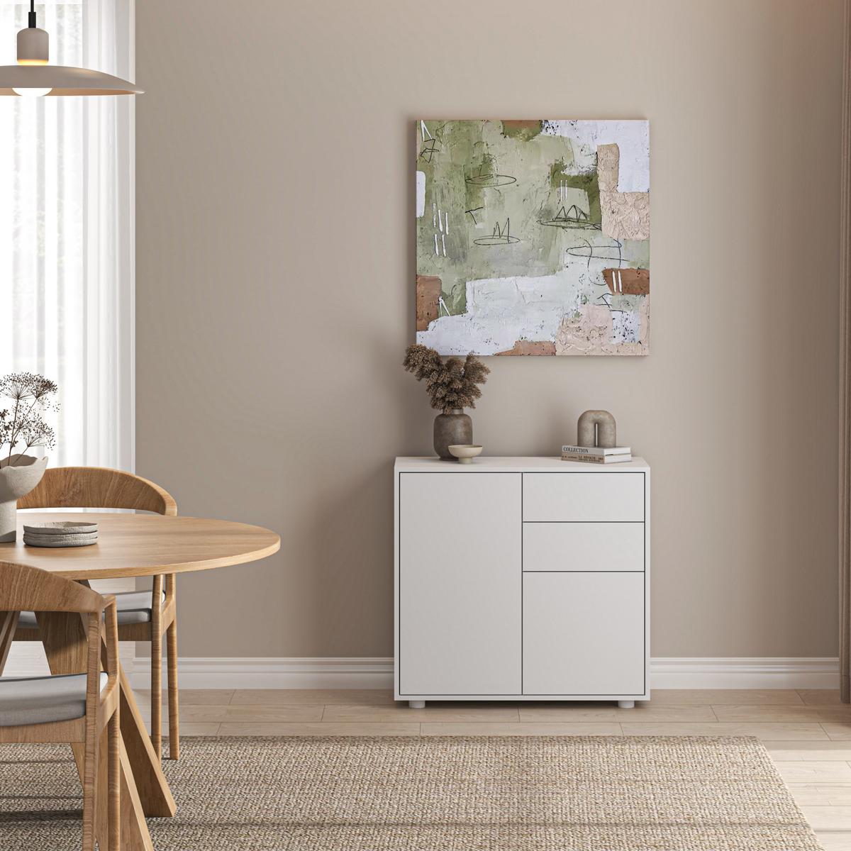 SIDEBOARD Paarl - Weiß, Holzwerkstoff (79/74/36cm) - [en.casa]