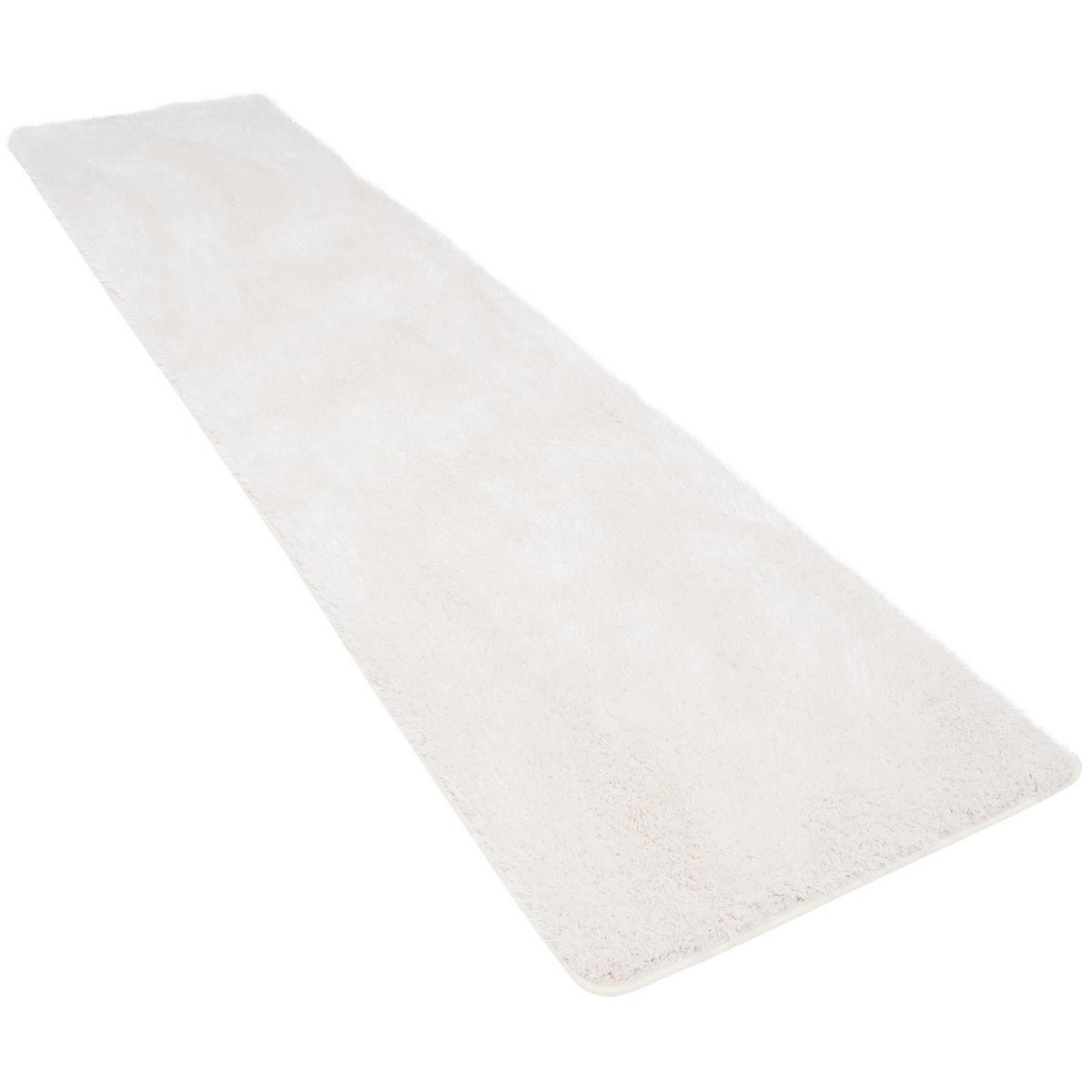 HOCHFLOR SHAGGY TEPPICH FEELING MIX LÄUFER - Weiß, Textil (100/400cm) - Snapstyle