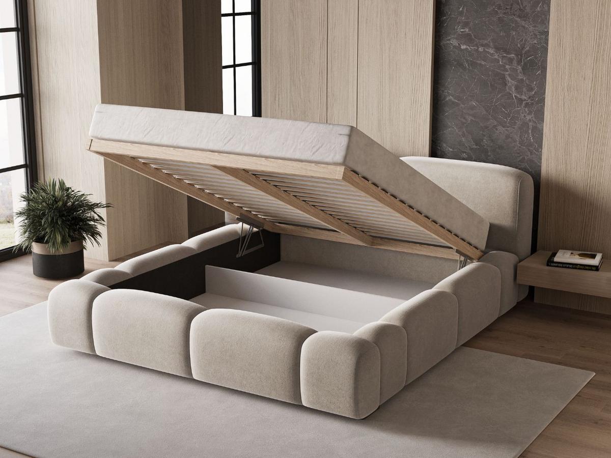 POLSTERBETT Aubi 180x200 Beige - Beige, Textil (180/200cm) - Graingold