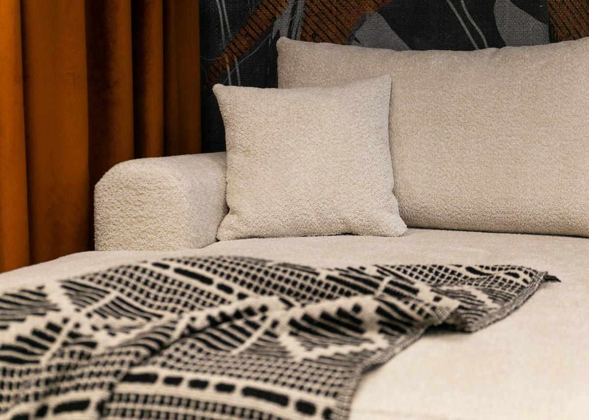 ECKSOFA Ovo Beige Bouclé - Beige/Schwarz, Kunststoff/Textil (380/95/167cm) - Selsey