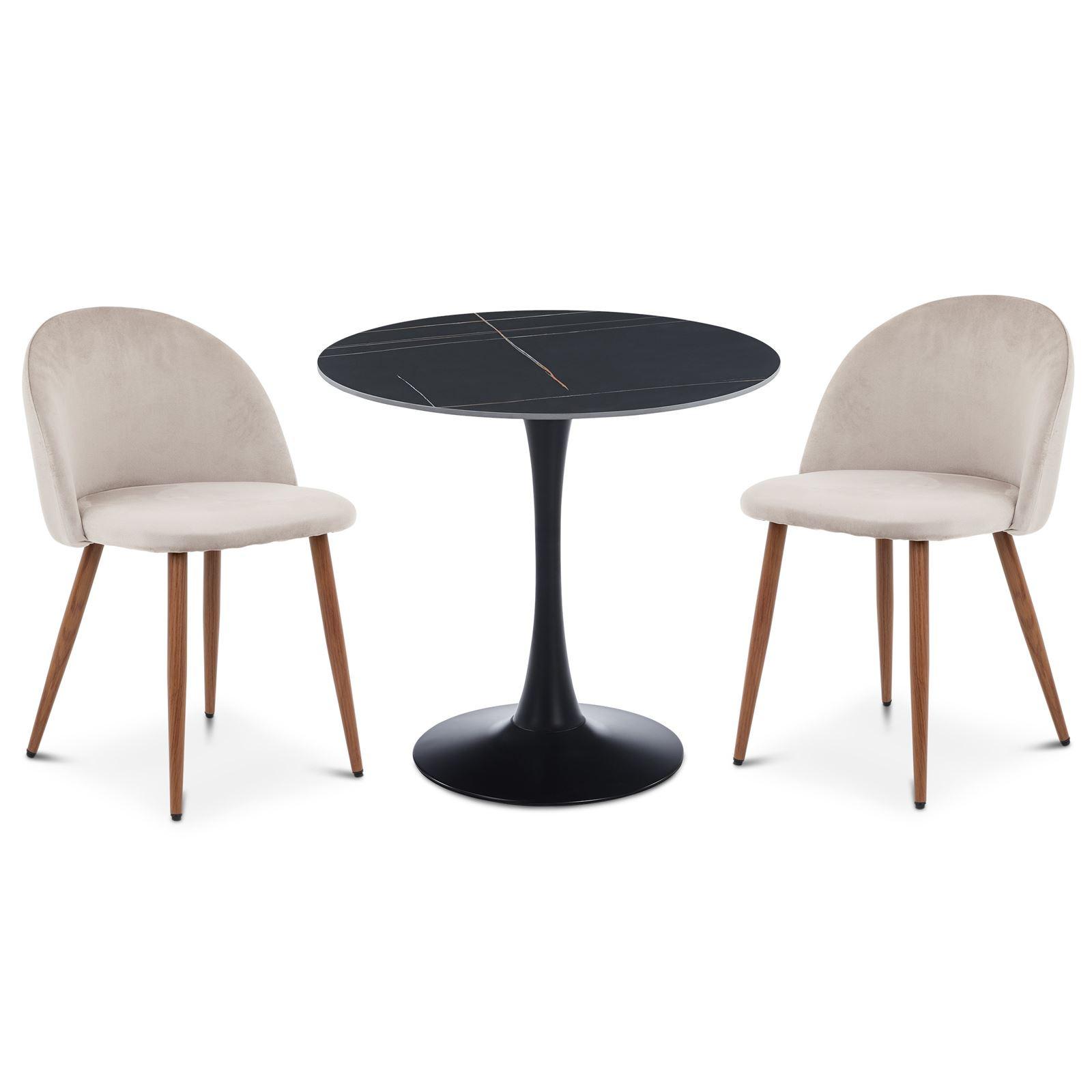ESSGRUPPE LOIRE/NAVIA 3er Set schwarz - Schwarz, Metall - IDIMEX
