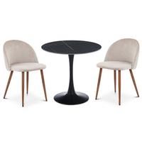 ESSGRUPPE LOIRE/NAVIA 3er Set schwarz - Schwarz, Metall - IDIMEX