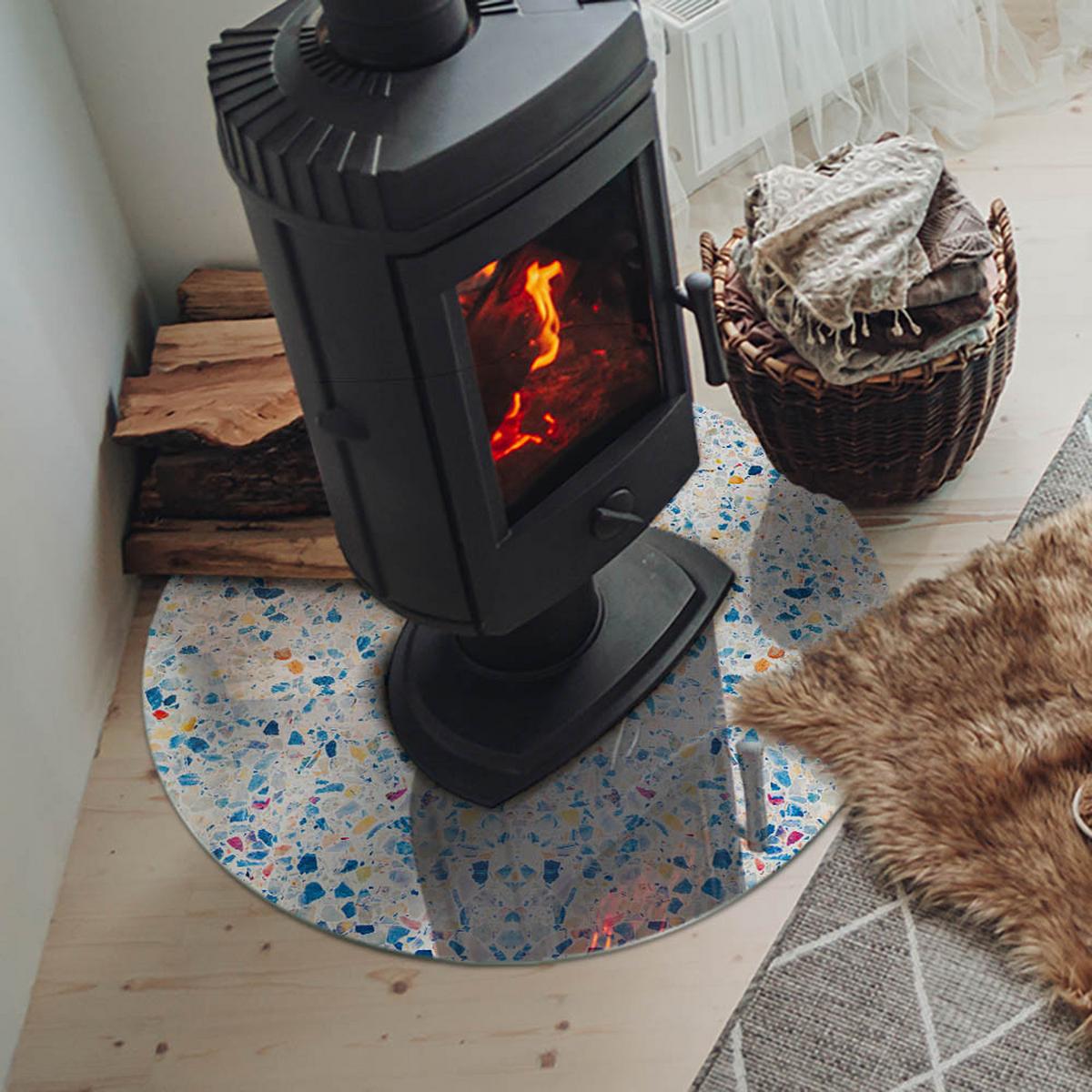 GLASPLATTE für Kamin Ø 70 cm - Weiß, Glas (70/70/0.4cm) - TULUP