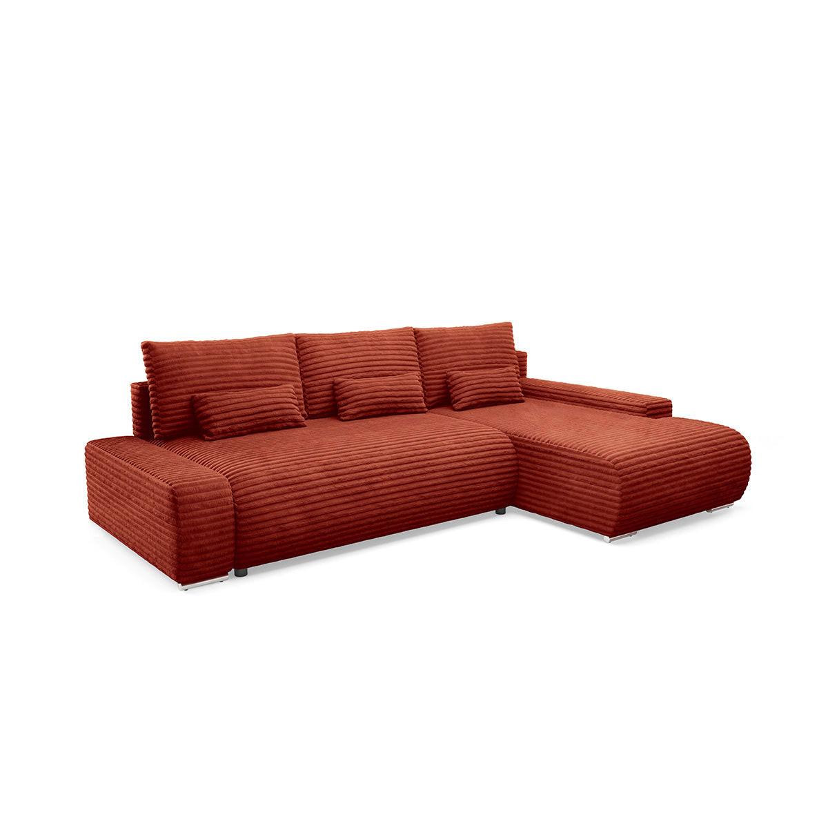 ECKSOFA Ivana 3 Sitzplätze Terracotta - Orange, Holz (265/172cm) - Petits-meubles