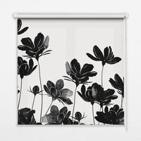 INNENROLLO - Fensterrollo - Rollo - 100x100 cm - Schwarze Blüten - Schwarz, Kunststoff (100/100/0.5cm) - TULUP
