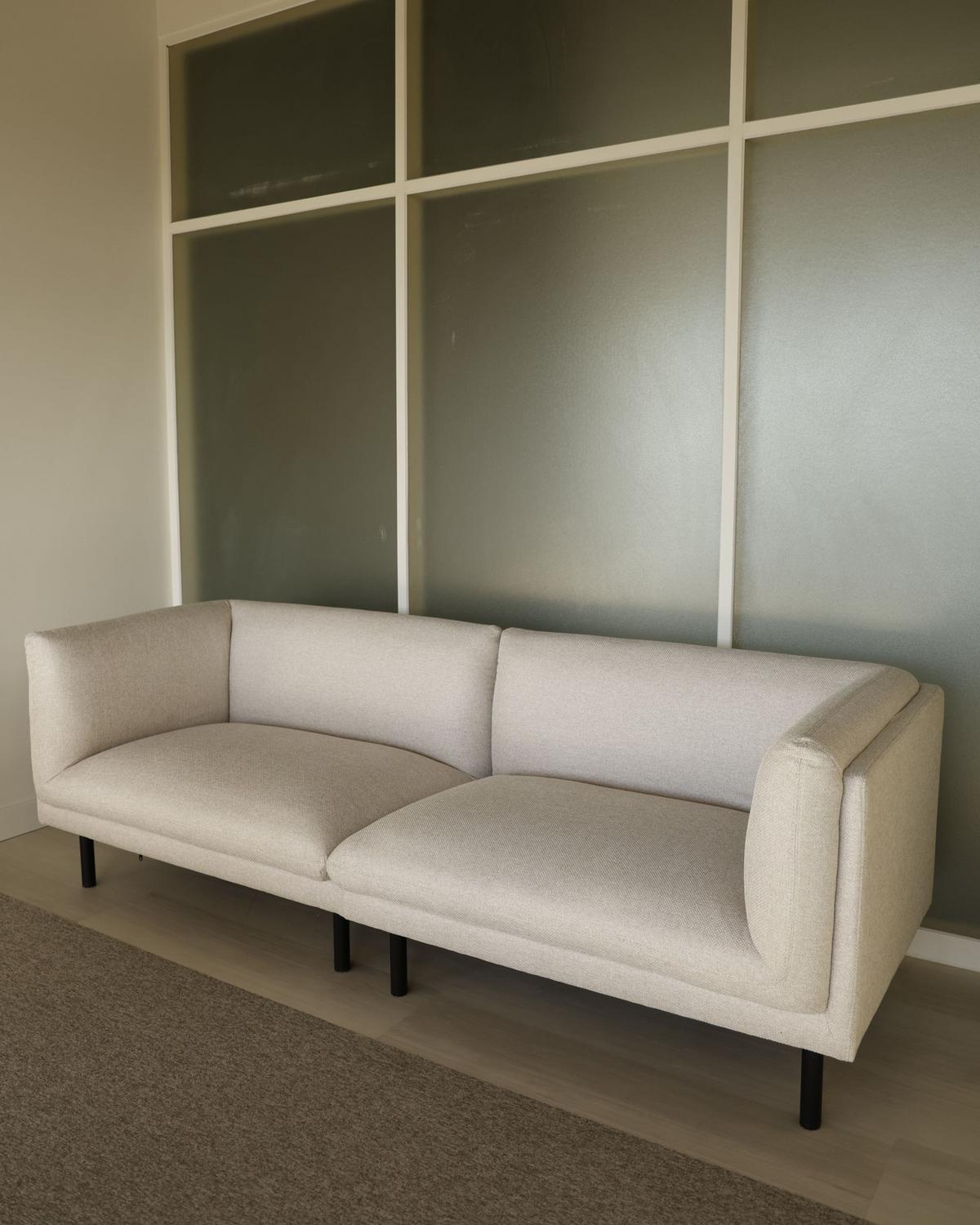 3-SITZER-SOFA Stoff Hellbeige Vorgod - Beige, Textil (221/76/84cm) - Beliani