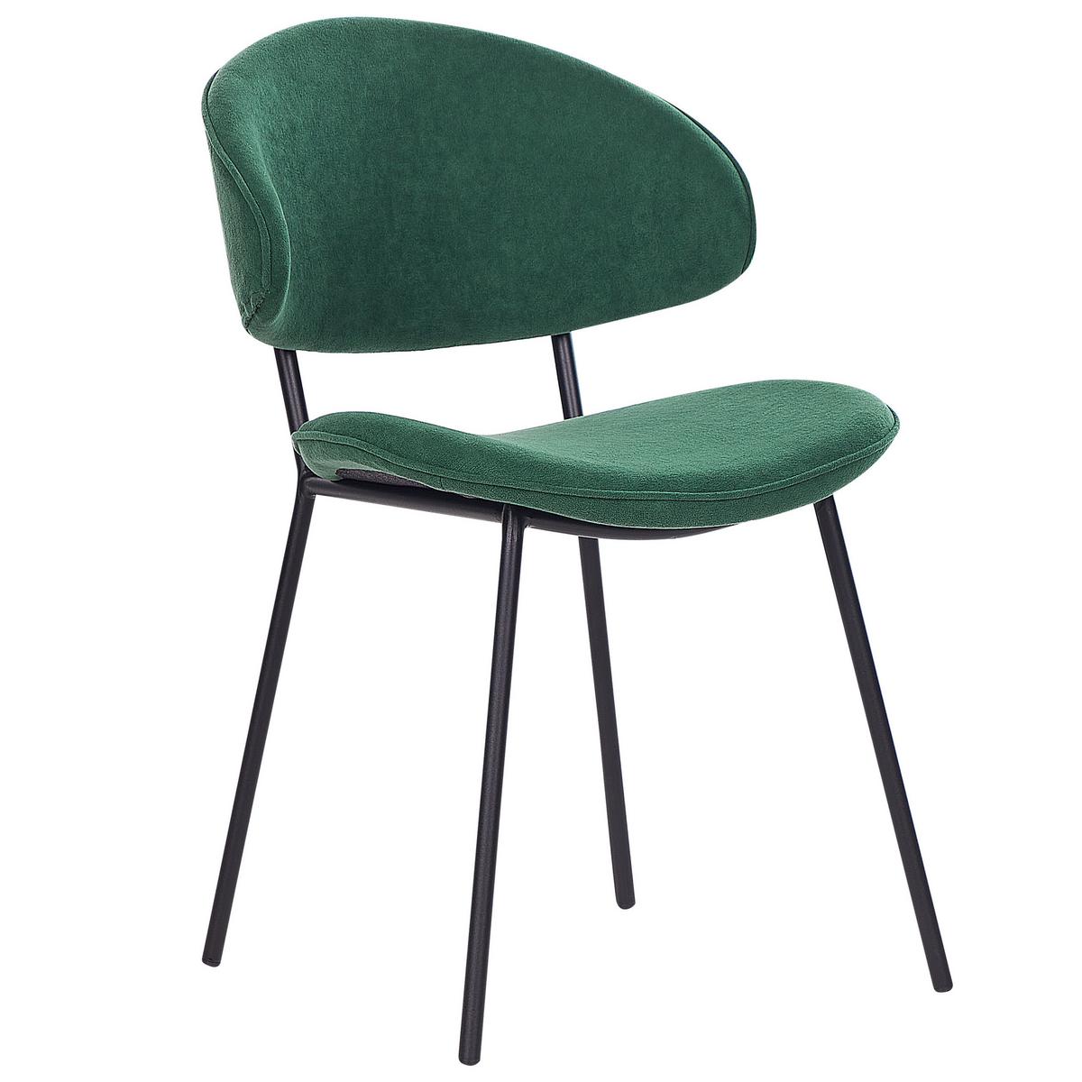 ESSZIMMERSTUHL 2er-Set Polsterbezug Grün Kiana - Grün, Textil/Metall (50/81/59cm) - Beliani