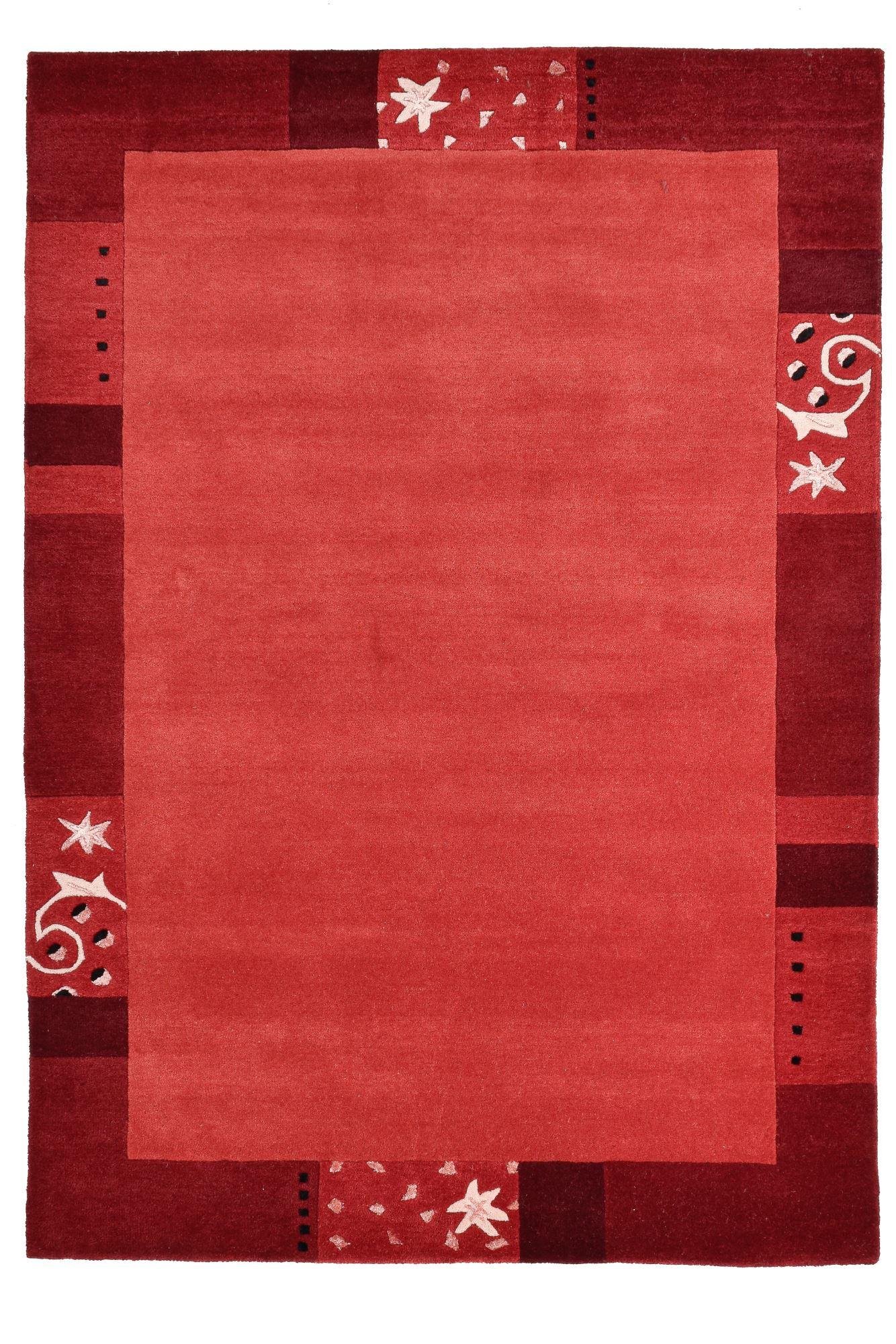 HANDTUFTTEPPICH Royal Ganges 90x160 cm - Rot, Textil (90/160cm) - THEKO