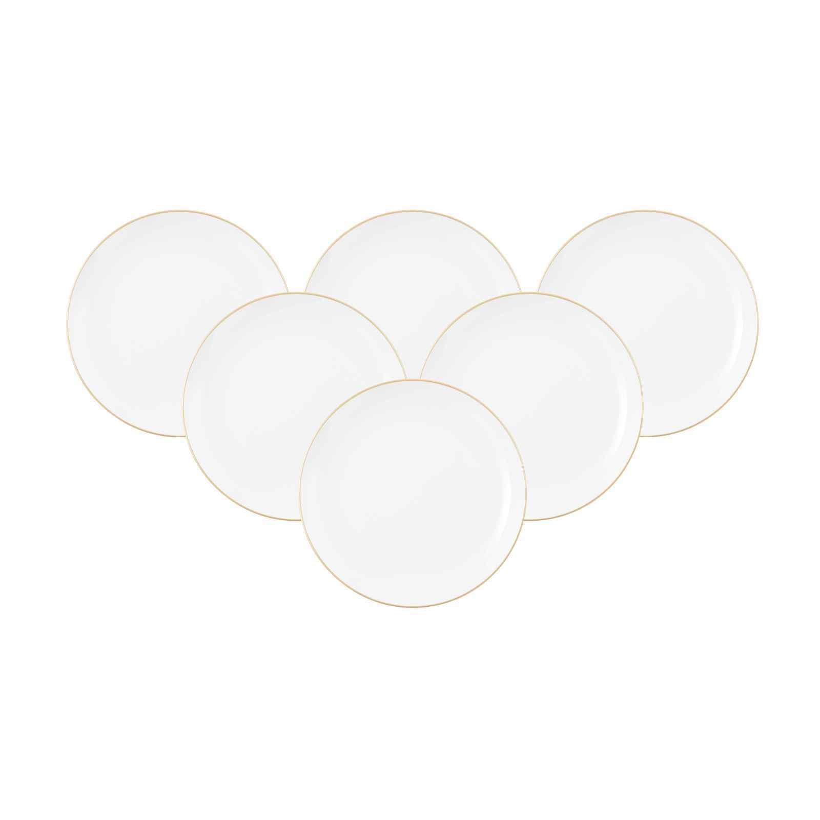 FRÜHSTÜCKSTELLER Liberty Goldrand weiß-gold ø 22,5 cm 6er Set - Goldfarben/Weiß, Keramik (22.7cm) - Seltmann Weiden