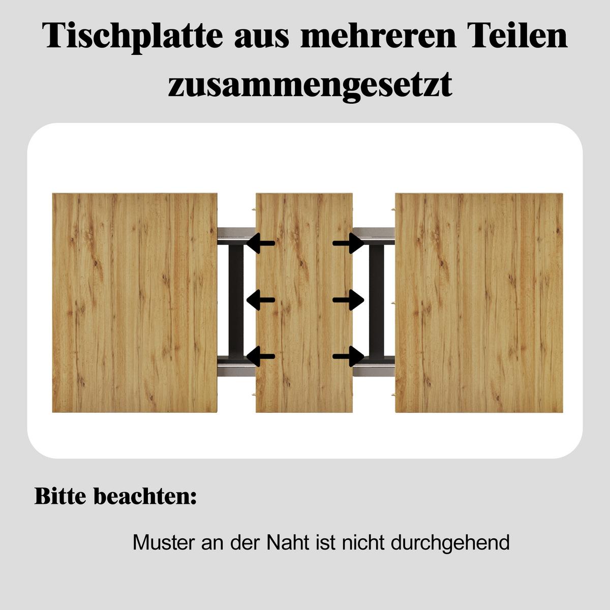 ESSTISCH ausziehbar (120-160 cm) in holzoptik anthrazit - Naturfarben, Holzwerkstoff (80/160/75cm) - Urban Meuble