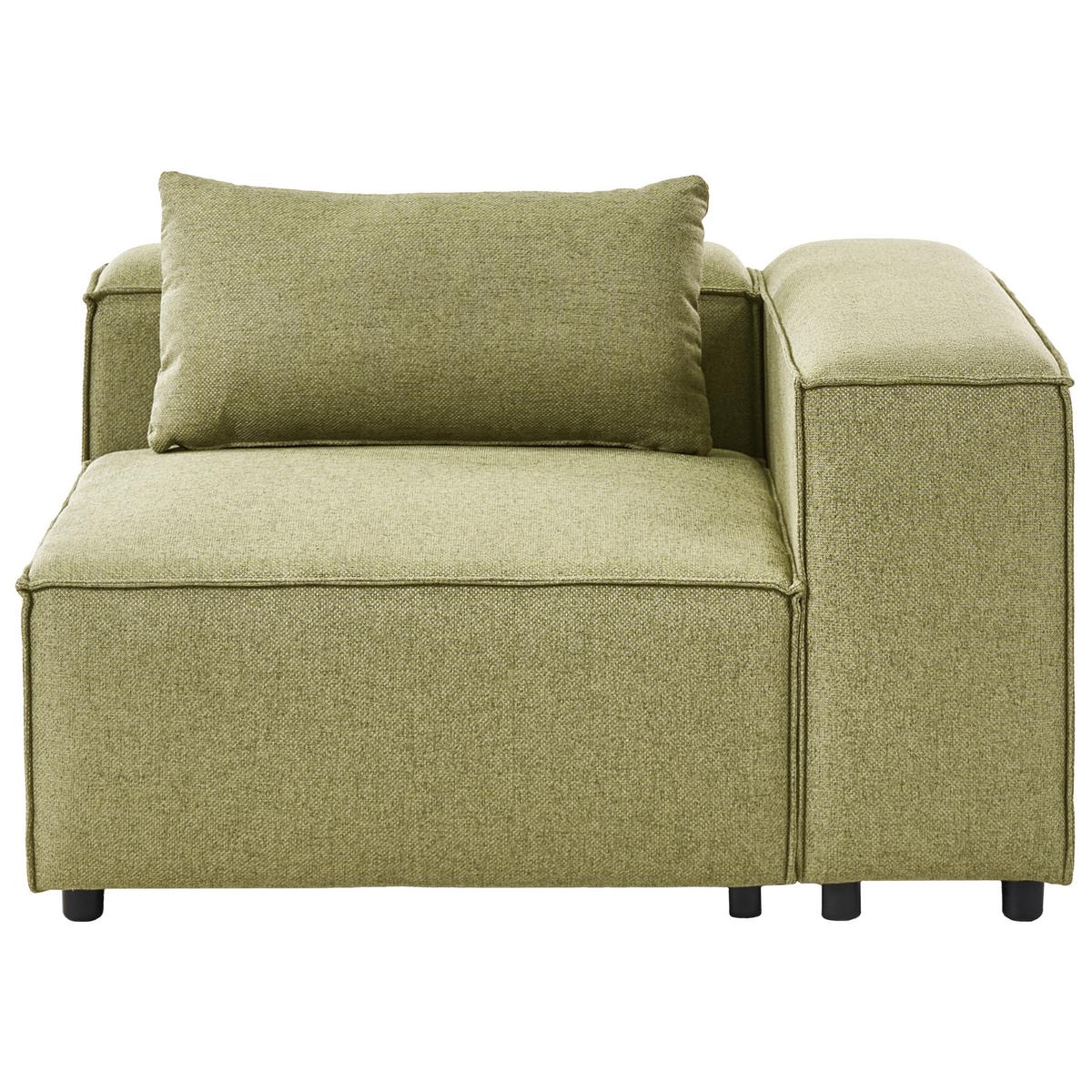 ECKMODUL Stoff Olivgrün symmetrisch Brande - Olivgrün, Textil (123/70/121cm) - Beliani