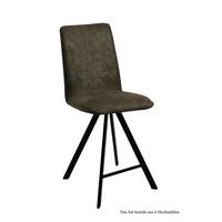 THEKENSTUHL drehbar (6er-Set) Desirae 47x109x60 Schwarz/Khaki - Dunkelgrün/Schwarz, Kunststoff (60/109/47cm) - 58aufmkessel