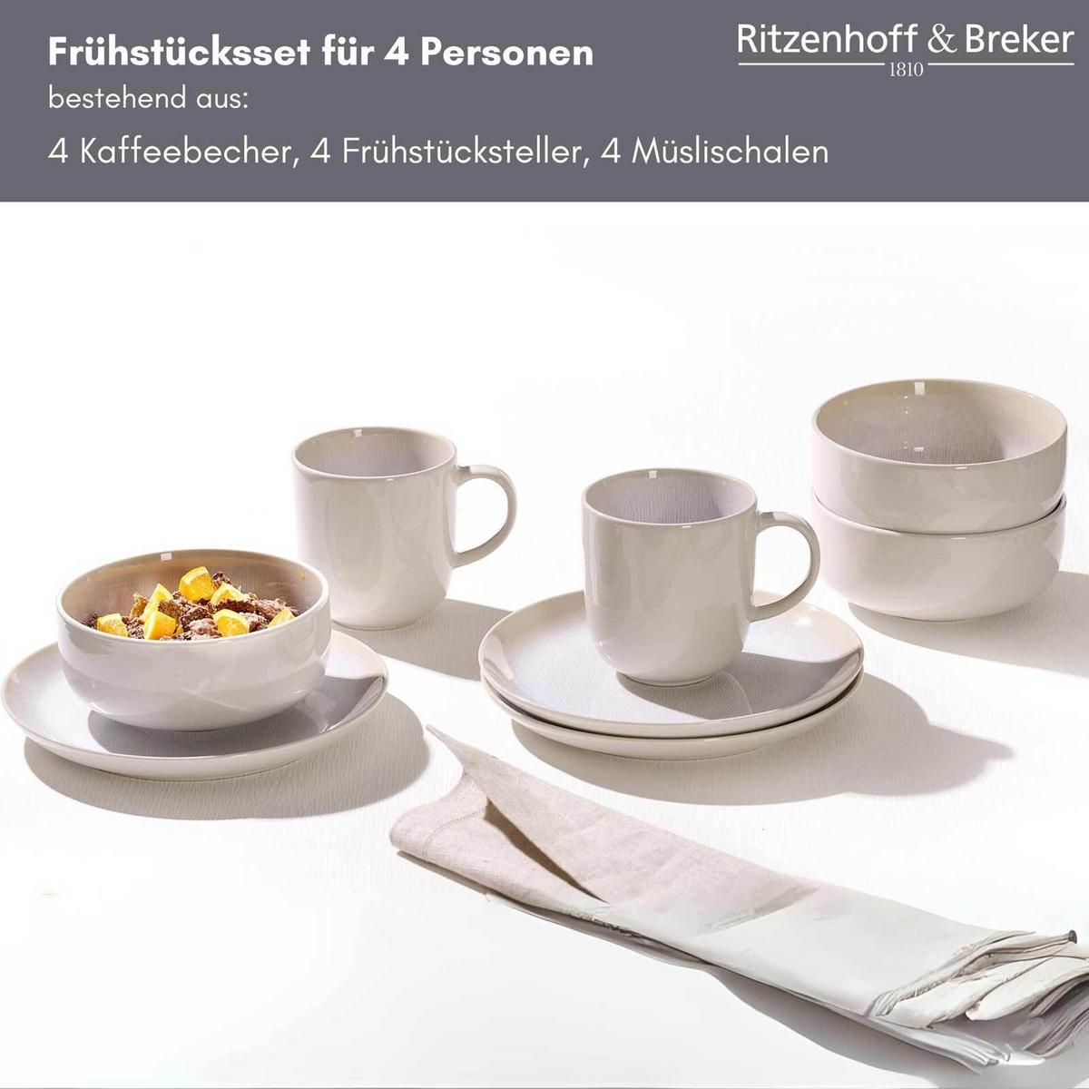 FRÜHSTÜCKS-SET Laredo beige 12-tlg. - Beige, Keramik (2/2/2cm) - Ritzenhoff Breker