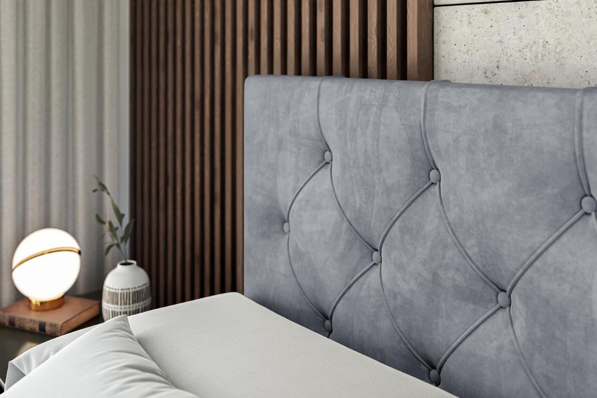 BOXBETT mit Matratze H3 und Lattenrost - MIRAGE - 140x200 Grau - Grau, Holzwerkstoff (140/200cm) - ALTDECOR