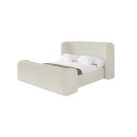 POLSTERBETT mit Bettkasten, Fußteil und Lattenrost, Bett mit Matratze H3/H4 - ESTI-Z 140x200 Creme - Creme, Holzwerkstoff/Textil (140/200cm) - ALTDECOR