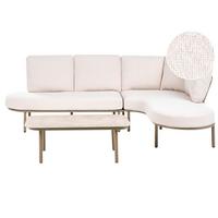 GARTENSOFA mit Tisch 4-Sitzer Metall Braun Pollina - Beige/Braun, Metall (238/77/162cm) - Beliani