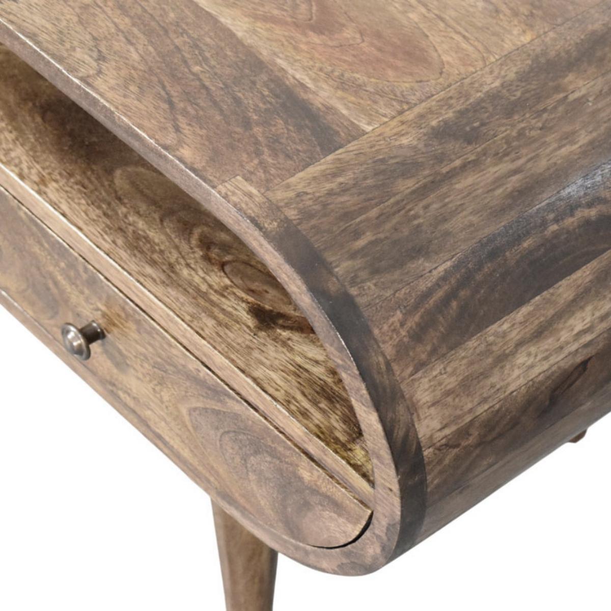 MEDIENMÖBEL Klassisches Grau-Finish, 2 Schubladen, 1 offenes Regal, Braun - Braun, Holz (35/45/90cm) - Artisan Furniture