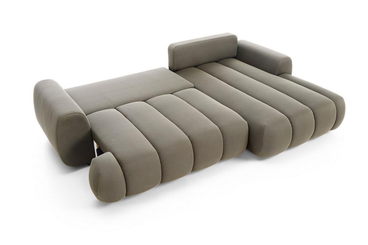 ECKSOFA SITO Braun Jersey mit Schlaffunktion - Braun, Holz (272/168cm) - MASSENO
