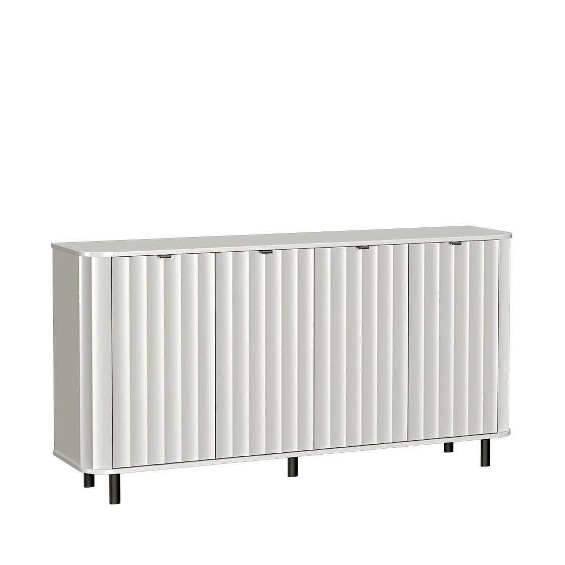KOMMODE MODERNO 176,5/91/40,5cm mit Schubladen 4 Türen Weiß - Weiß, Holzwerkstoff (176.5/91/40.5cm) - MASSENO