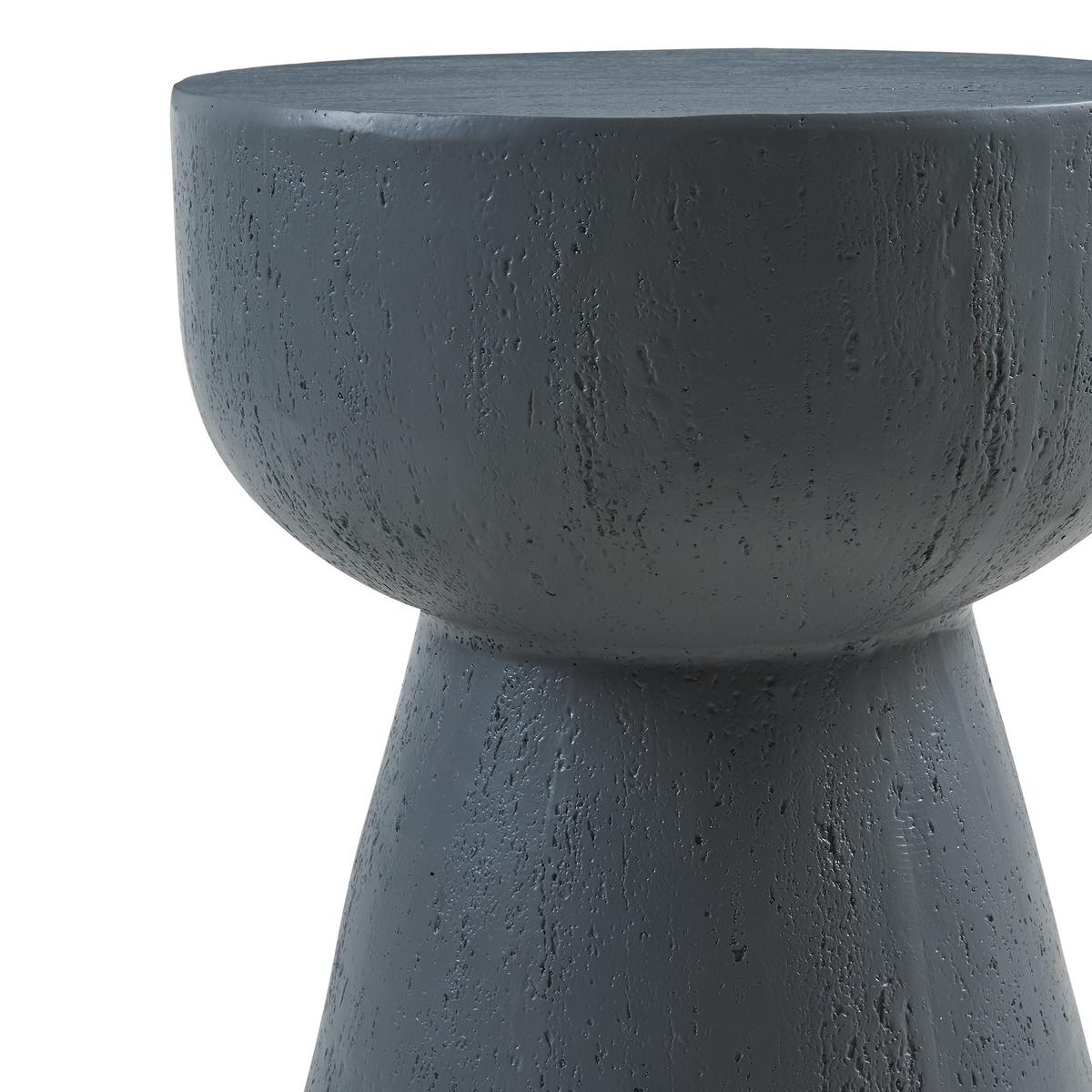 BEISTELLTISCH Oulvepijanse - Dunkelgrau, Stein (40/40/51cm) - [en.casa]
